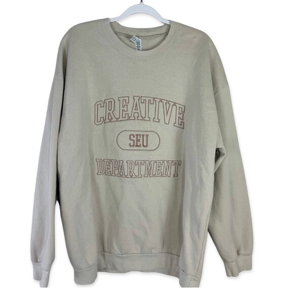 American Apparel Beige Creative Department SEU Sweatshirt XL Reflex Fleece Unise - Picture 1 of 5